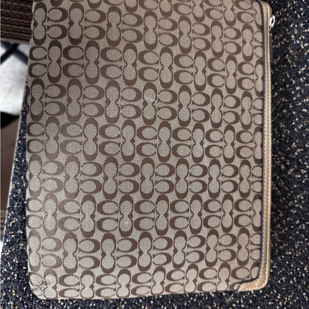 Coach Signature Brown and Tan tablet case